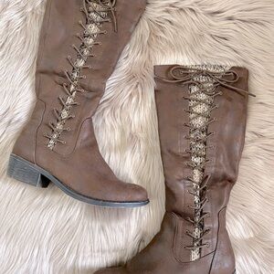 SO Lace Up Brown Boots